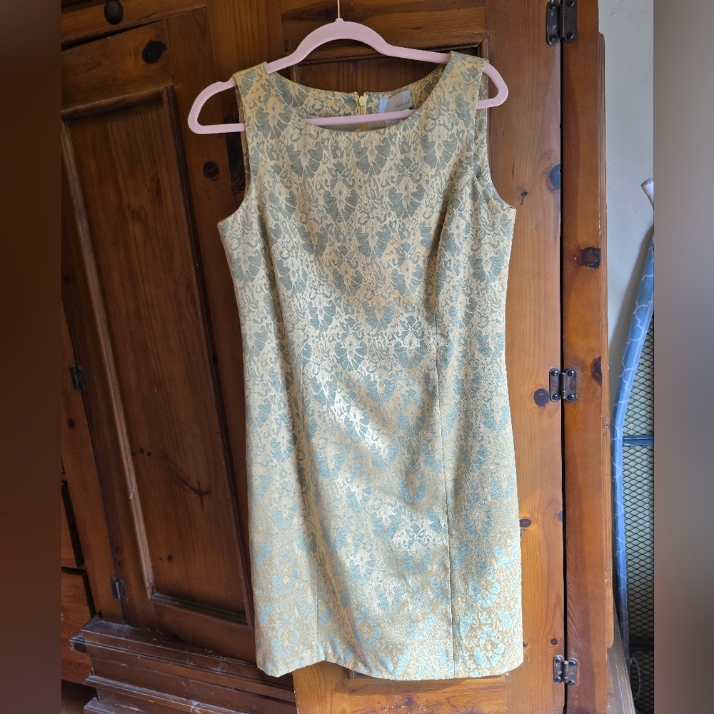Spiegel Gold Brocade Midi Dress